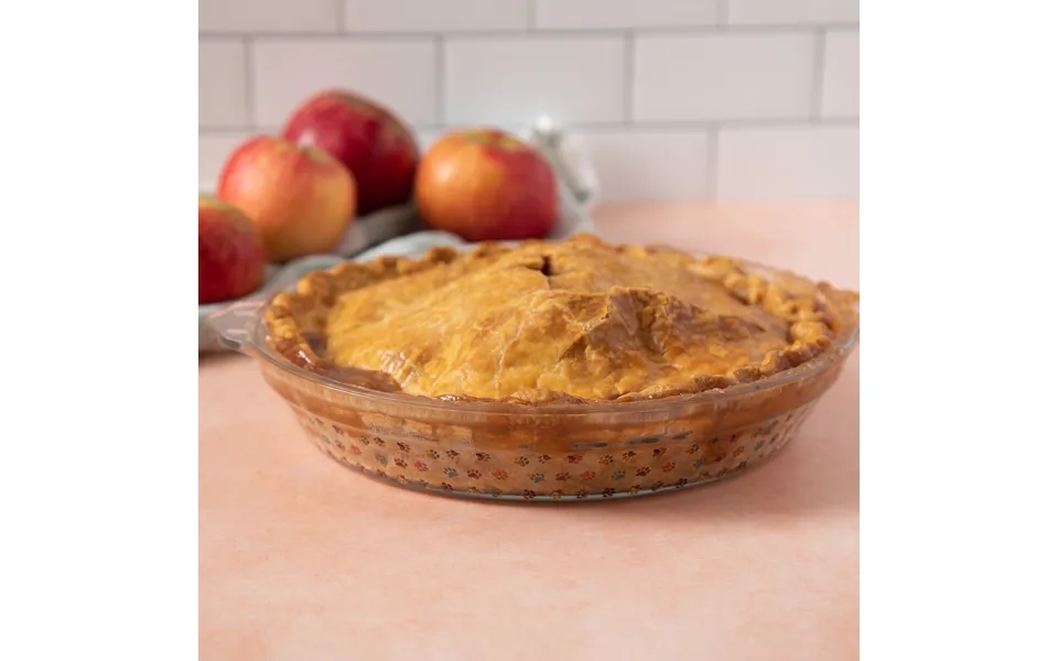 Paws Delight Glass Pie Plate - Rainbow Ombre Paws