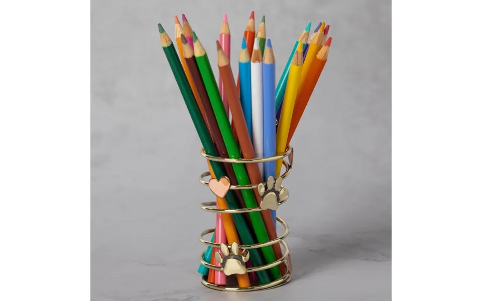 Paws & Hearts Mixed Metal Wire Pencil Cup