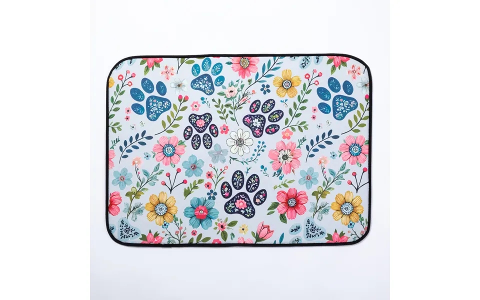 Paws & Pets Microfiber Dish Drying Mat - Floral Pawscape