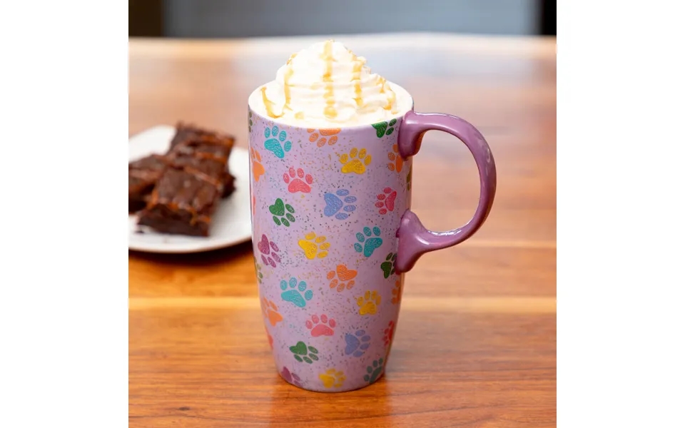 Paws & Prints Tall Ceramic Mug - Confetti Paws