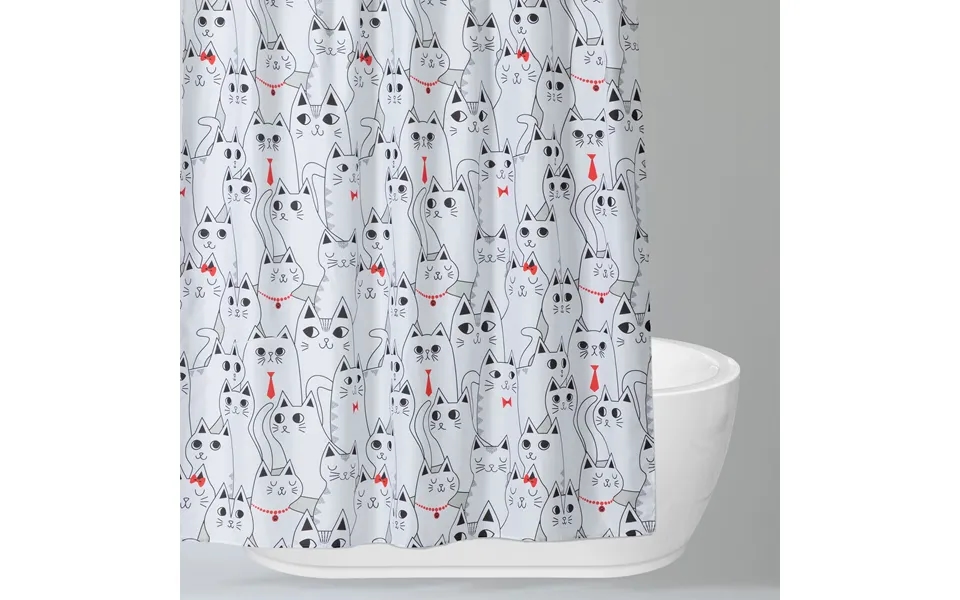 Pawsitively Pretty Shower Curtain With 12 Hooks - Posh Pets