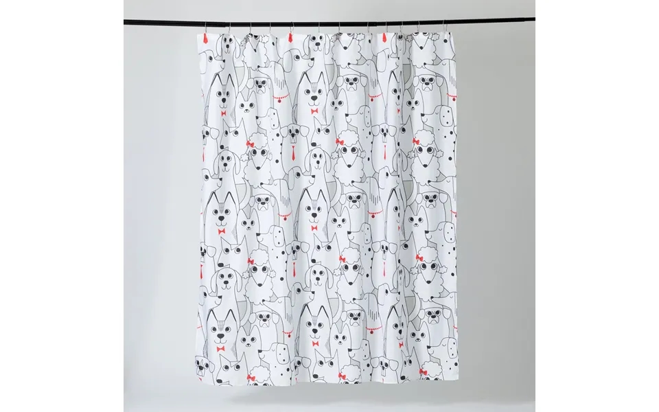 Pawsitively Pretty Shower Curtain With 12 Hooks - Posh Pets
