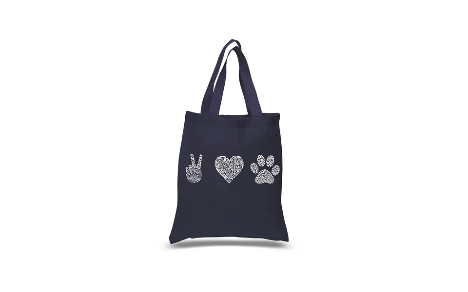 Peace Love Dogs - Small Word Art Tote Bag