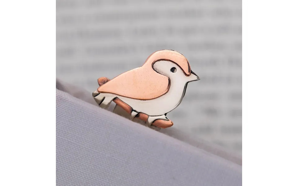 Pet Book Lover Mixed Metal Bookmark - Chickadee