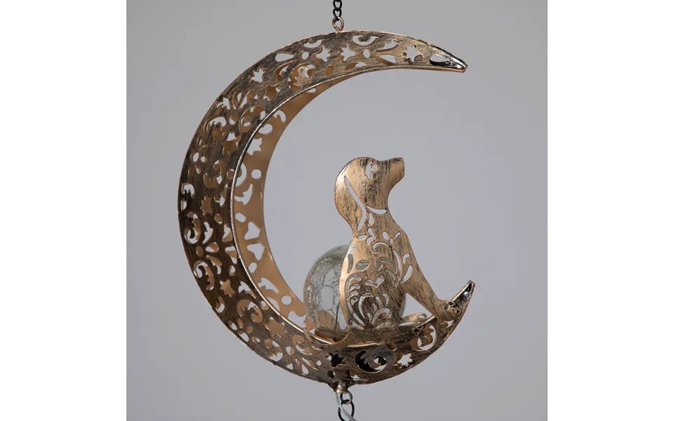 Pet Crescent Moon Solar Wind Chime - Dog