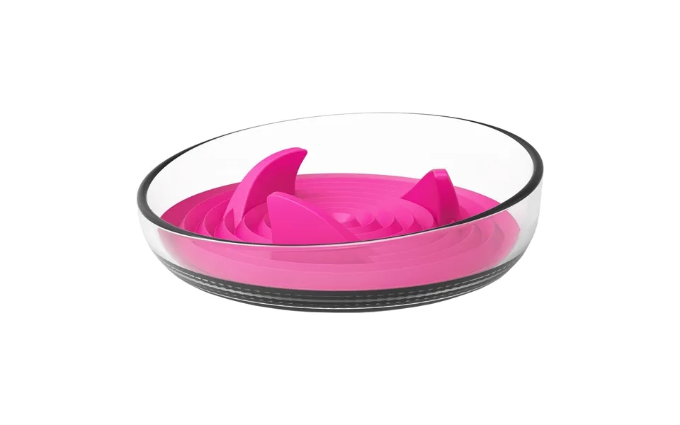 Pet Life Cirlicue Shark Fin Slow Feeding Pet Bowl - Orange