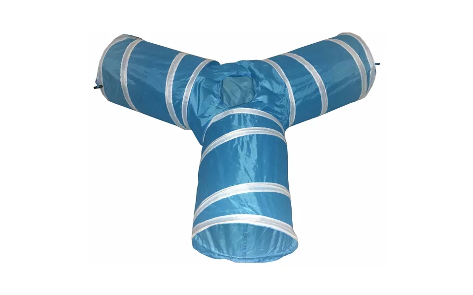 Pet Life Collapsible Passage Kitty Cat Tunnel - Blue White