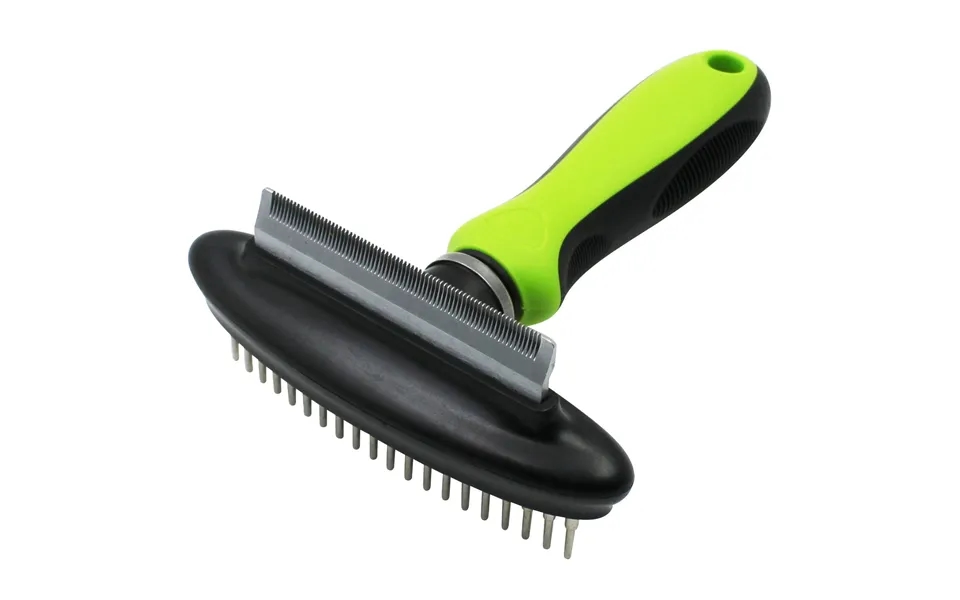 Pet Life Flex Series Rake & Deshedder - Green