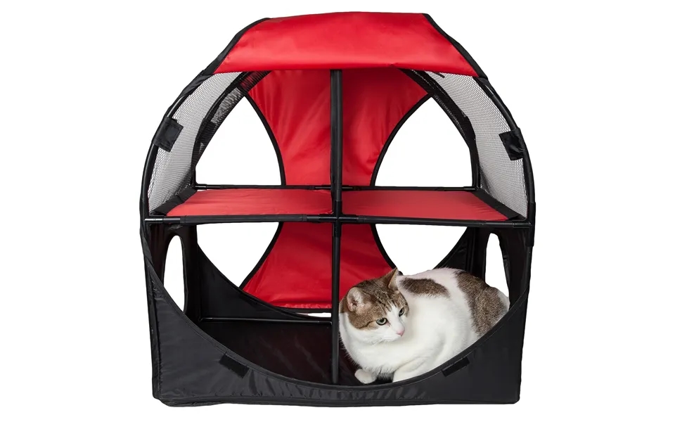 Pet Life Kitty-play Travel Cat House - Red