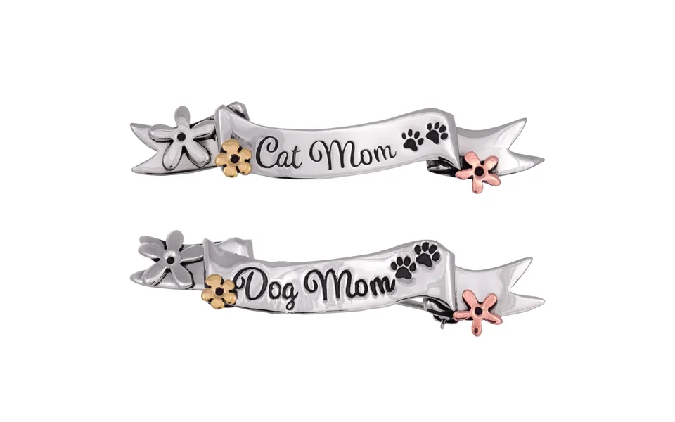 Pet Mom Mixed Metal Banner Pin - Dog