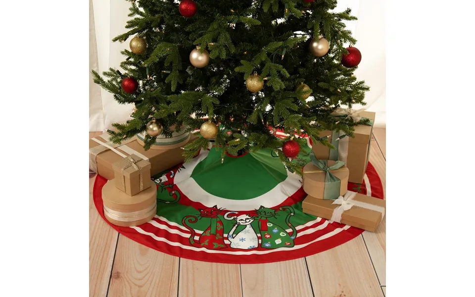 Pets & Paws Christmas Tree Skirt - Festival Cat