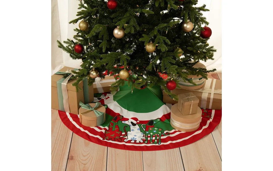 Pets & Paws Christmas Tree Skirt - Festival Dog