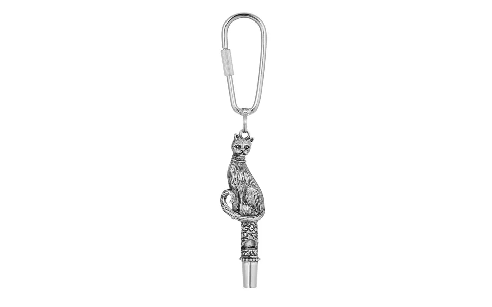 Pewter Cat Whistle Key Fob