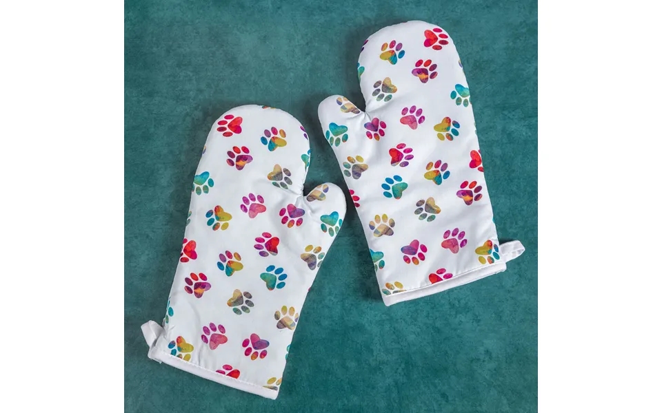 Rainbow Ombre Paws Kitchen Linens - White