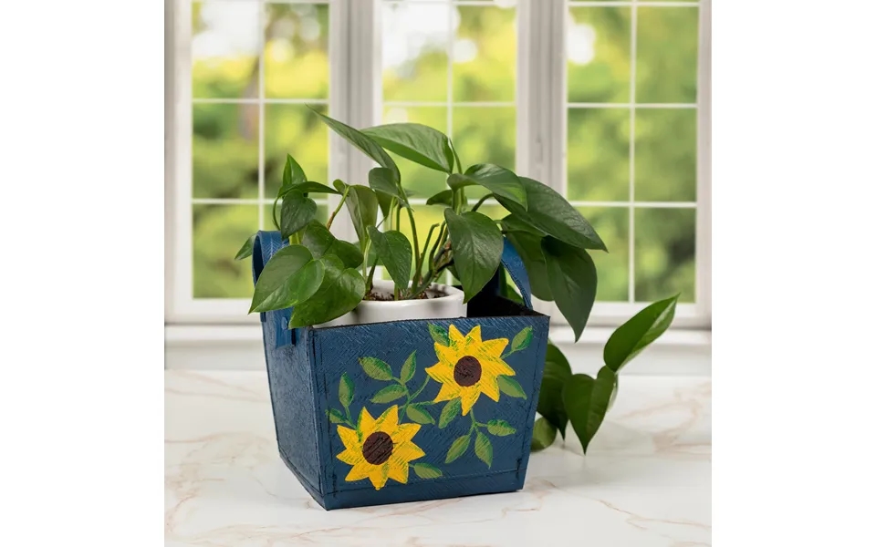 Recycled Hand Painted Rubber Planter