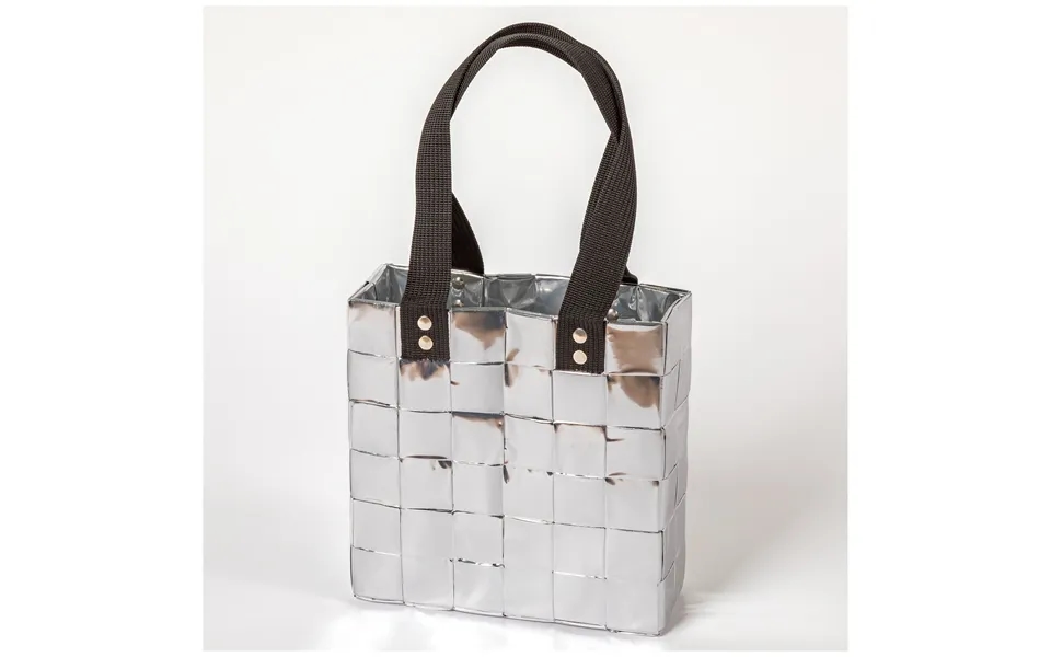 Recycled Handwoven Tote Bag - Silver