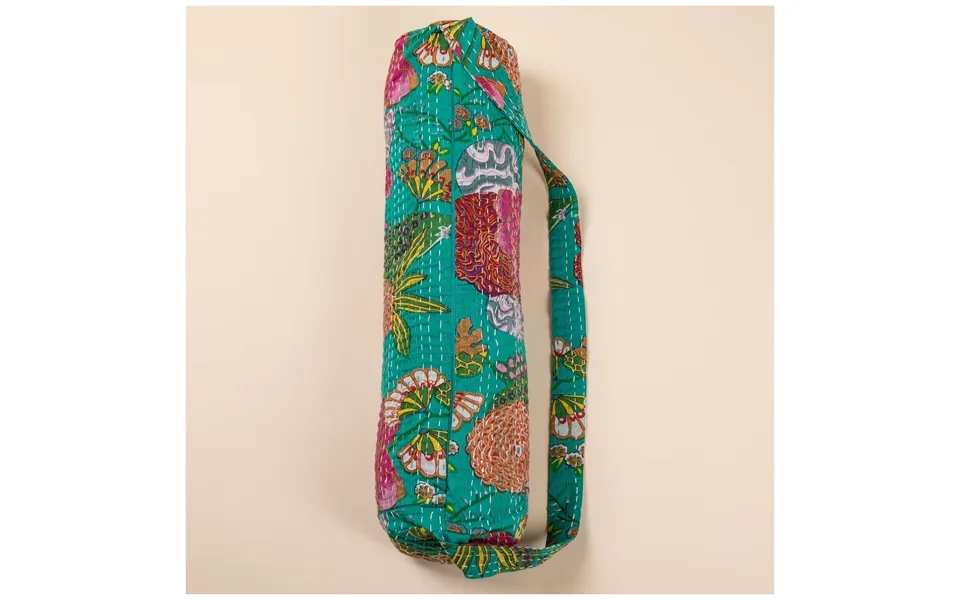 Recycled Kantha Yoga Mat Bag - Teal