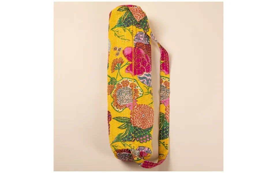 Recycled Kantha Yoga Mat Bag - Yellow