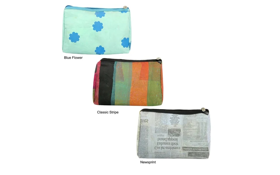 Recycled Plastic Cosmetic Case - Classic Stripe