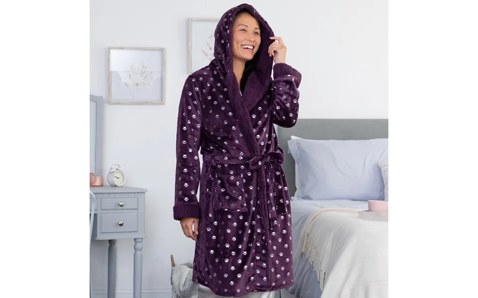 Regal Silver Paws Hooded Robe - L Xl