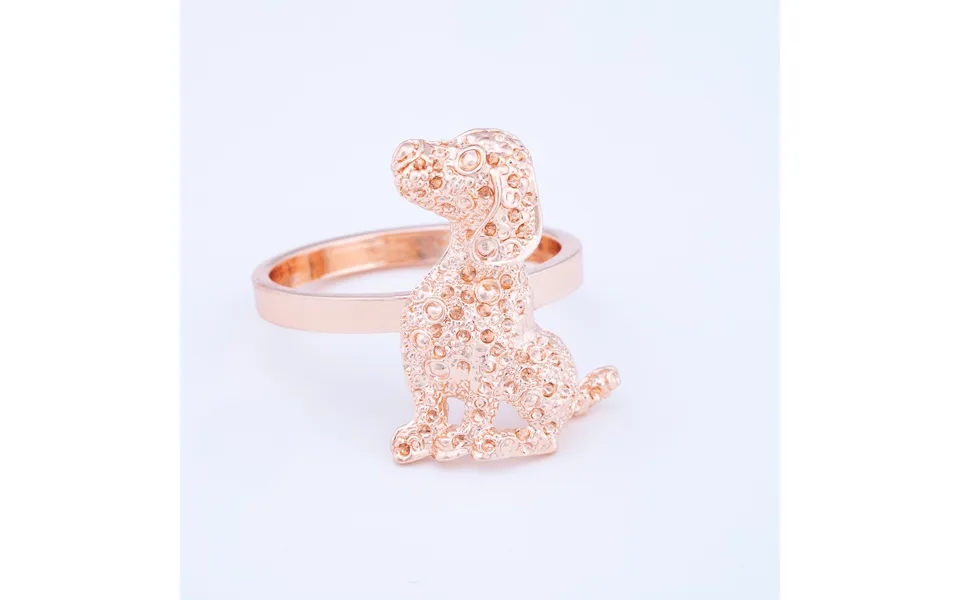 Rose Gold Dog Napkin Holder - Set Of 4