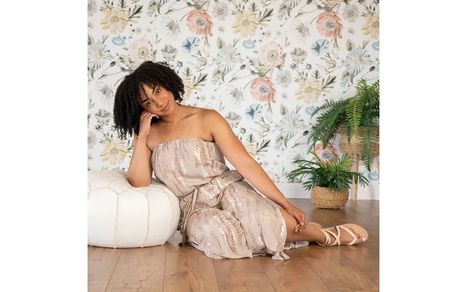 Saree Inspired Strapless Jumpsuit - Plum