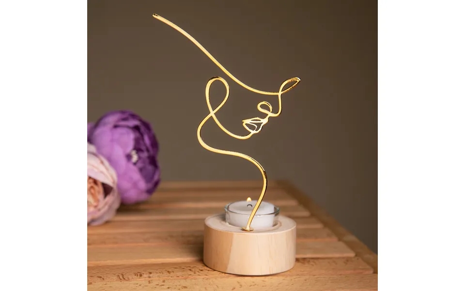 Silhouette Of Beauty Tealight Candle Holder - Gold