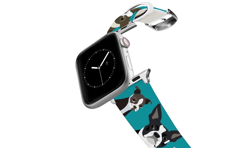 Silver Boston Terrier Apple Watch Band - 42 44mm
