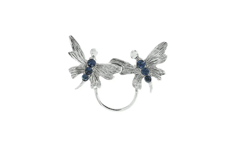 Silver Tone Blue Butterfly Eyeglass Pin Holder