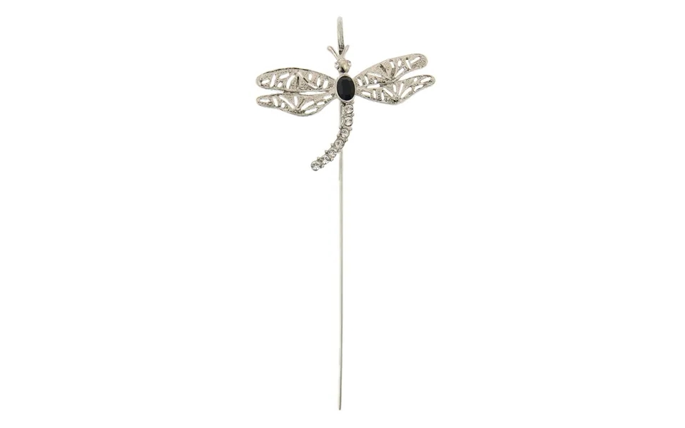 Silver-tone Black And Crystal Dragonfly Bookmark