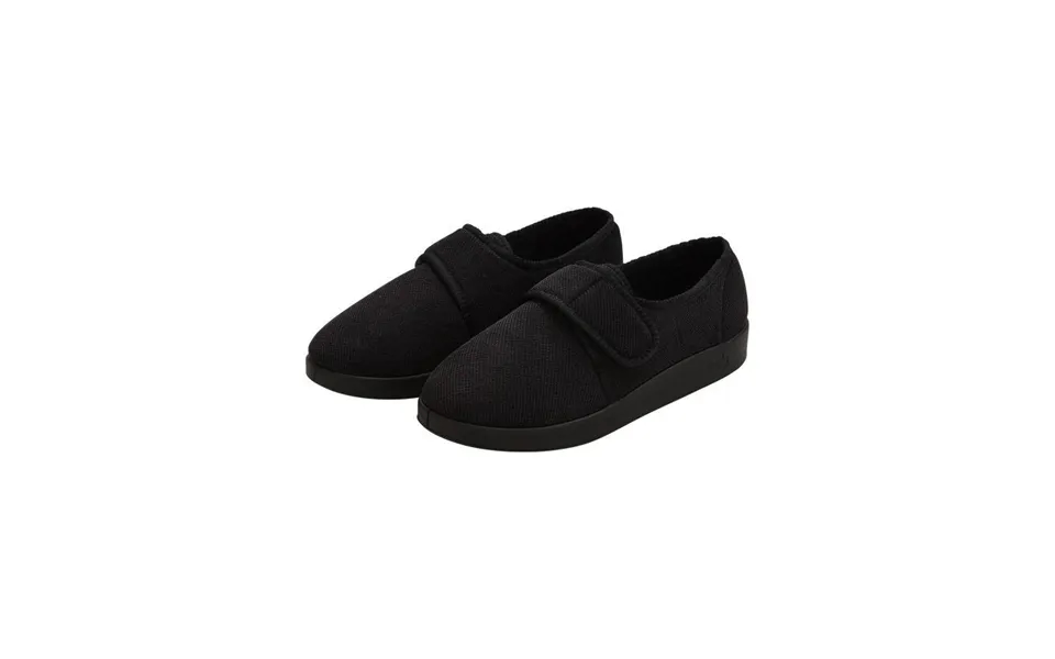 Silverts Men's Antimicrobial Adjustable Wide Slippers - Black