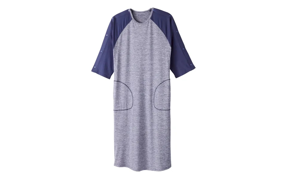Silverts Men's Recovery Nightgown - Heather Indigo Indigo