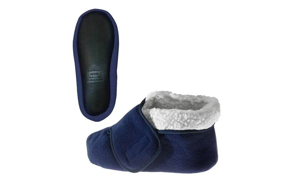 Silverts Unisex Extra Wide Fleece Slippers - Navy