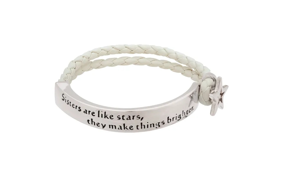 Sisters Are Like Stars Braided Bracelet Sisters Bracelet - Silver-tone & White