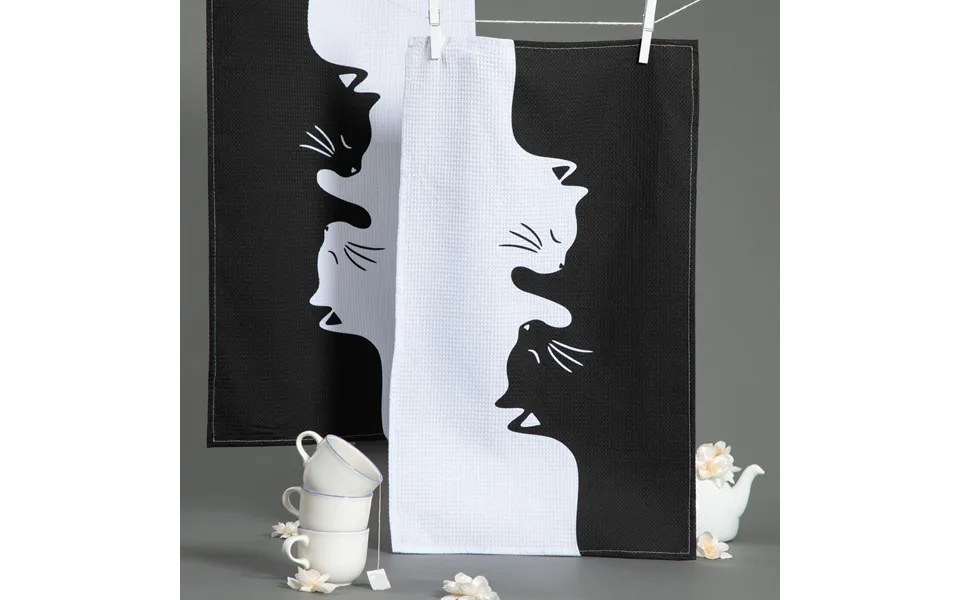 Snuggle Cats Kitchen Towel - Set Of 2