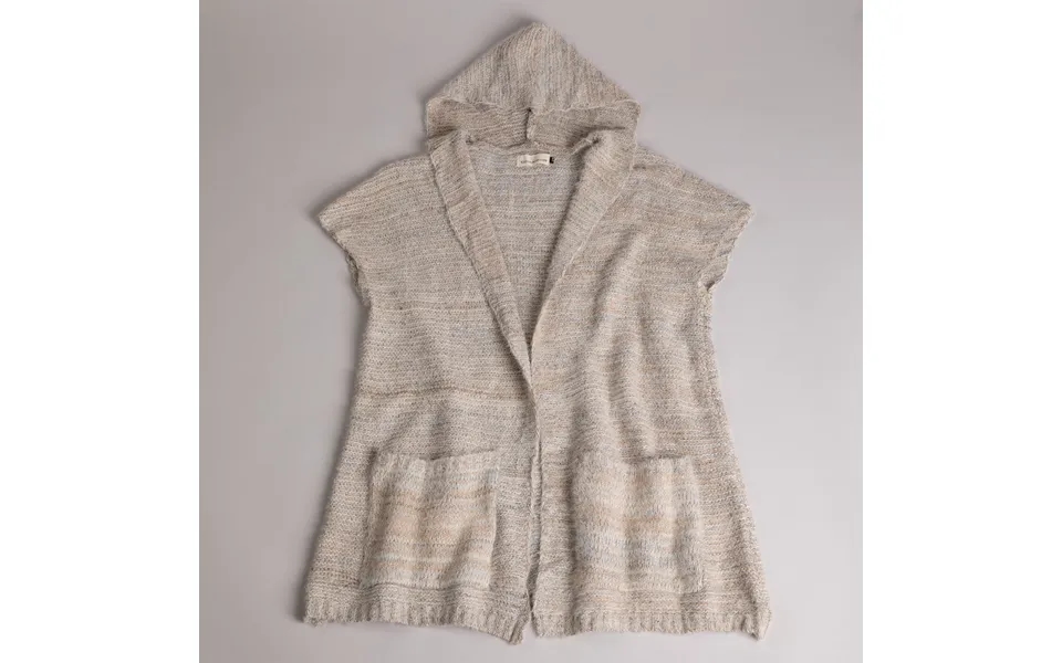 Soft Knit Short Sleeve Hooded Cardigan - S M