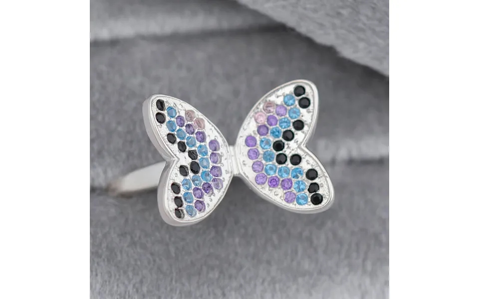 Sparkle Butterfly Sterling & Crystal Ring - 7