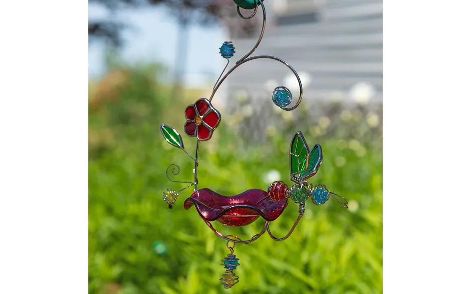 Stained Glass Decorative Hummingbird Feeder
