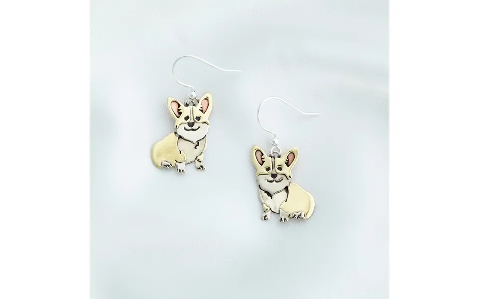 Sterling Silver Dangle Dog Earrings - Corgi