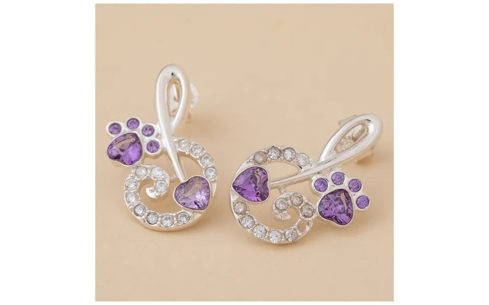 Sterling Silver Infinity Paw Print Earrings