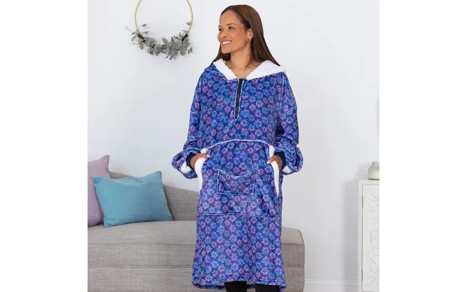 Super Cozy Deluxe Paw Print Wearable Blanket - Swirling Rainbow Paws