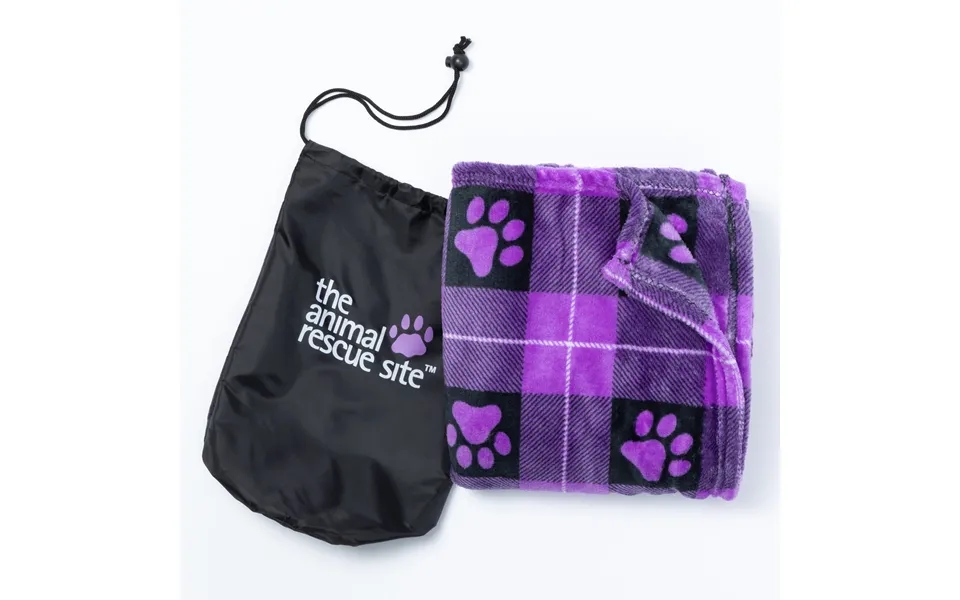Super Cozy Paw Print Travel Blanket - Paw Buffalo Check