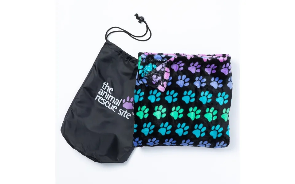 Super Cozy Paw Print Travel Blanket - Rainbow Paws