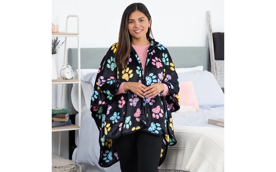 Super Cozy Paws Fleece Hoodie Cape - Argyle Paws