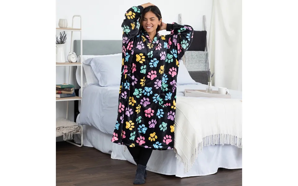 Super Cozy Premium Full Zip Oversized Blanket Hoodie - Argyle Paws