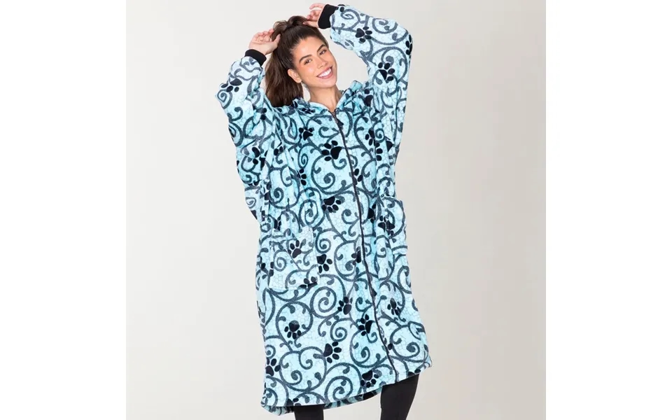 Super Cozy Premium Full Zip Oversized Blanket Hoodie - Shadow Vines & Paws