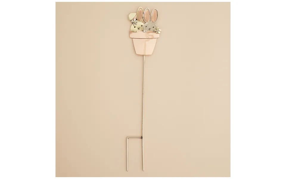 Sweet Bunnies Mixed Metal Plant Stake - Pot