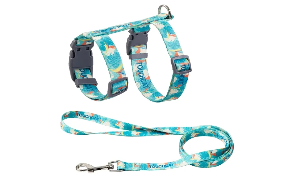 Touchcat Avery Patterned Fashion Cat Harness & Leash - Blue