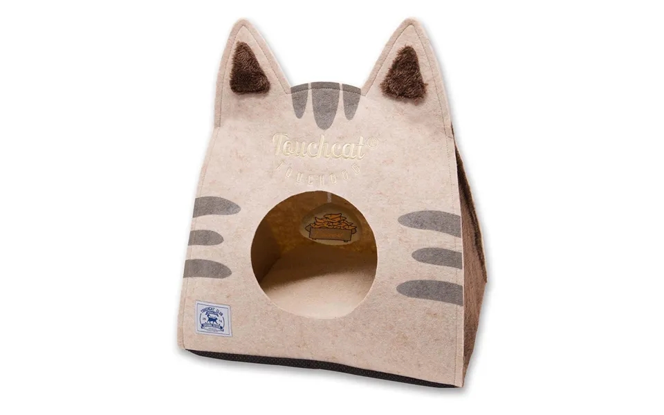 Touchcat Kitty Ears On-the-go Collapsible Cat Bed - Brown