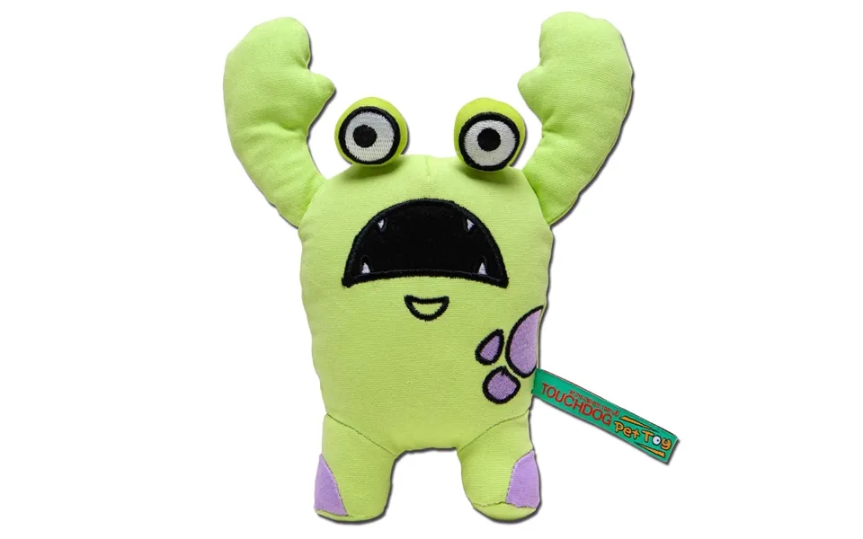Touchdog Cartoon Up-for-crabs Plush Dog Toy - Green